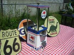 Vintage Oak Vista 60s 70s Restored Gumball Machine In 70s Pepsi Cola Theme