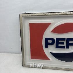 Vintage PEPSI COLA MACHINE Glass & Plastic Front Panel Vending Soda Pop 25 1/2