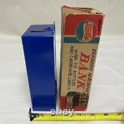Vintage Pepsi Cola Vending Machine Bank Marx Toys With Box + Bottles