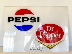 Vintage Pepsi Cola Vending Machine Plastic Insert Pepsi & Dr. Pepper Graphic