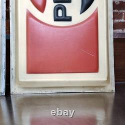 Vintage Pepsi Sign Lot of 2 48x24 Vending Machine Panel Molded Plastic Rare