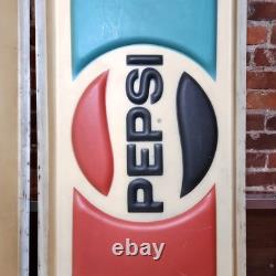 Vintage Pepsi Sign Lot of 2 48x24 Vending Machine Panel Molded Plastic Rare