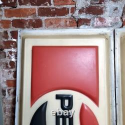 Vintage Pepsi Sign Lot of 2 48x24 Vending Machine Panel Molded Plastic Rare