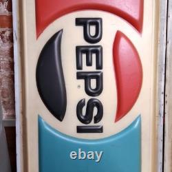 Vintage Pepsi Sign Lot of 2 48x24 Vending Machine Panel Molded Plastic Rare