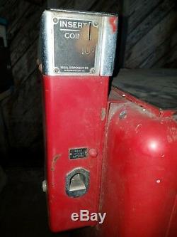 Vintage Pepsi Slide Cooler Coin Operated Parts Or Restoration Op Vending Machine