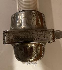 Vintage Puritan Cup Dispenser Glass Tube Soda Fountain Water Vending Machine