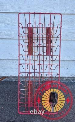 Vintage RARE Coca Cola Vending Machine Vendo empty bottle Red metal SIDE rack