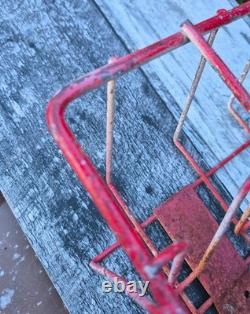 Vintage RARE Coca Cola Vending Machine Vendo empty bottle Red metal SIDE rack