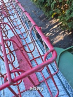 Vintage RARE Coca Cola Vending Machine Vendo empty bottle Red metal SIDE rack