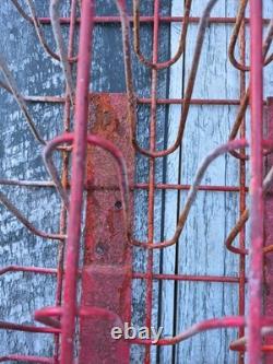 Vintage RARE Coca Cola Vending Machine Vendo empty bottle Red metal SIDE rack