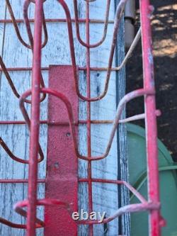 Vintage RARE Coca Cola Vending Machine Vendo empty bottle Red metal SIDE rack