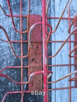 Vintage RARE Coca Cola Vending Machine Vendo empty bottle Red metal SIDE rack