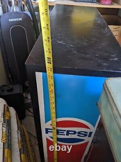 Vintage Tabletop Pepsi Machine Full Size Can Dispenser withLocking Cabinet Stand