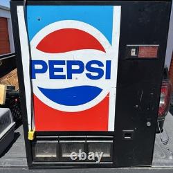 Vintage Wall / Tabletop Pepsi Machine Full Size Can Dispenser keys Gets Ice Cold