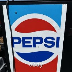 Vintage Wall / Tabletop Pepsi Machine Full Size Can Dispenser keys Gets Ice Cold