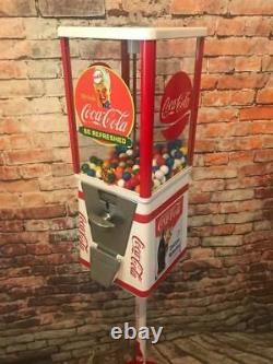 Vintage gumball machine coin op Coca cola Coke memorabilia bar game room gift