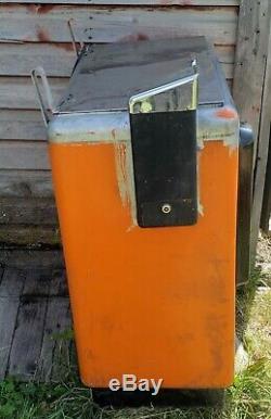 Vtg Original Nesbitts Orange Soda Cooler Vending Machine Working Original Paint
