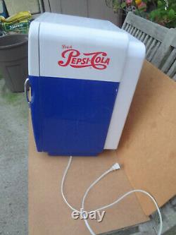 Vtg Pepsi Cola Collectible Dispenser Mini Refrigerator Vending Machine Fridge
